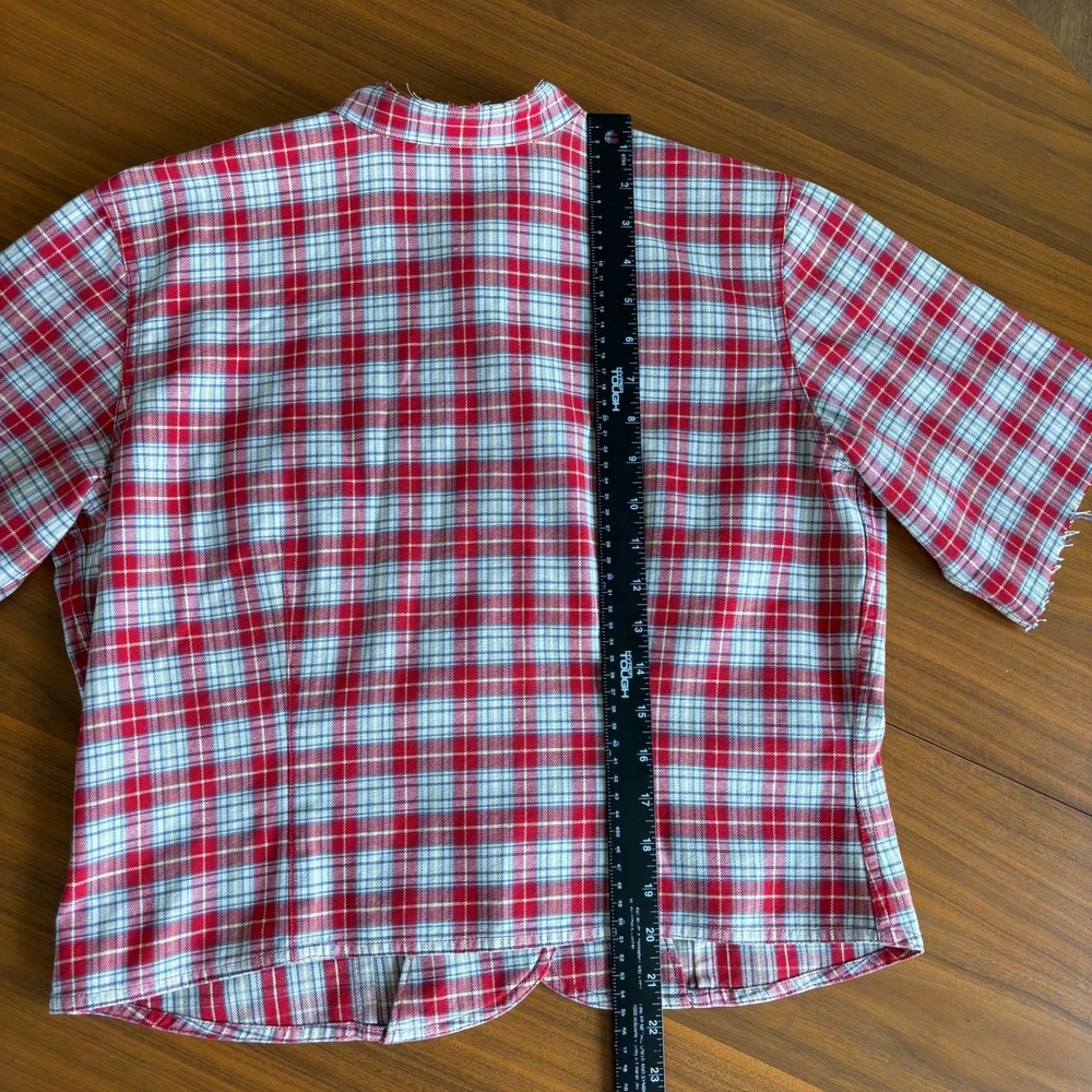 90s Vintage Liz Claiborne Top M Lizwear Cotton Plaid Western Cowgirl Grunge - Picture 11 of 15